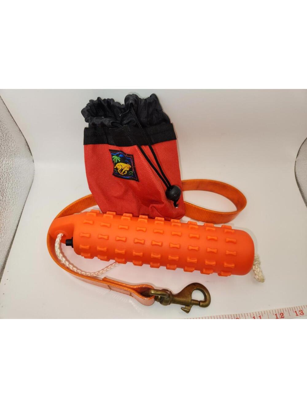 Lot of 3-SportDOG Plastic Dog Training Toy, Training Leash & Treat Pouch-Orange